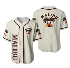 Malibu Rum 3D Baseball Jersey Shirt HALLOWEEN GIFT CHRISTMAS GIFT US SIZE