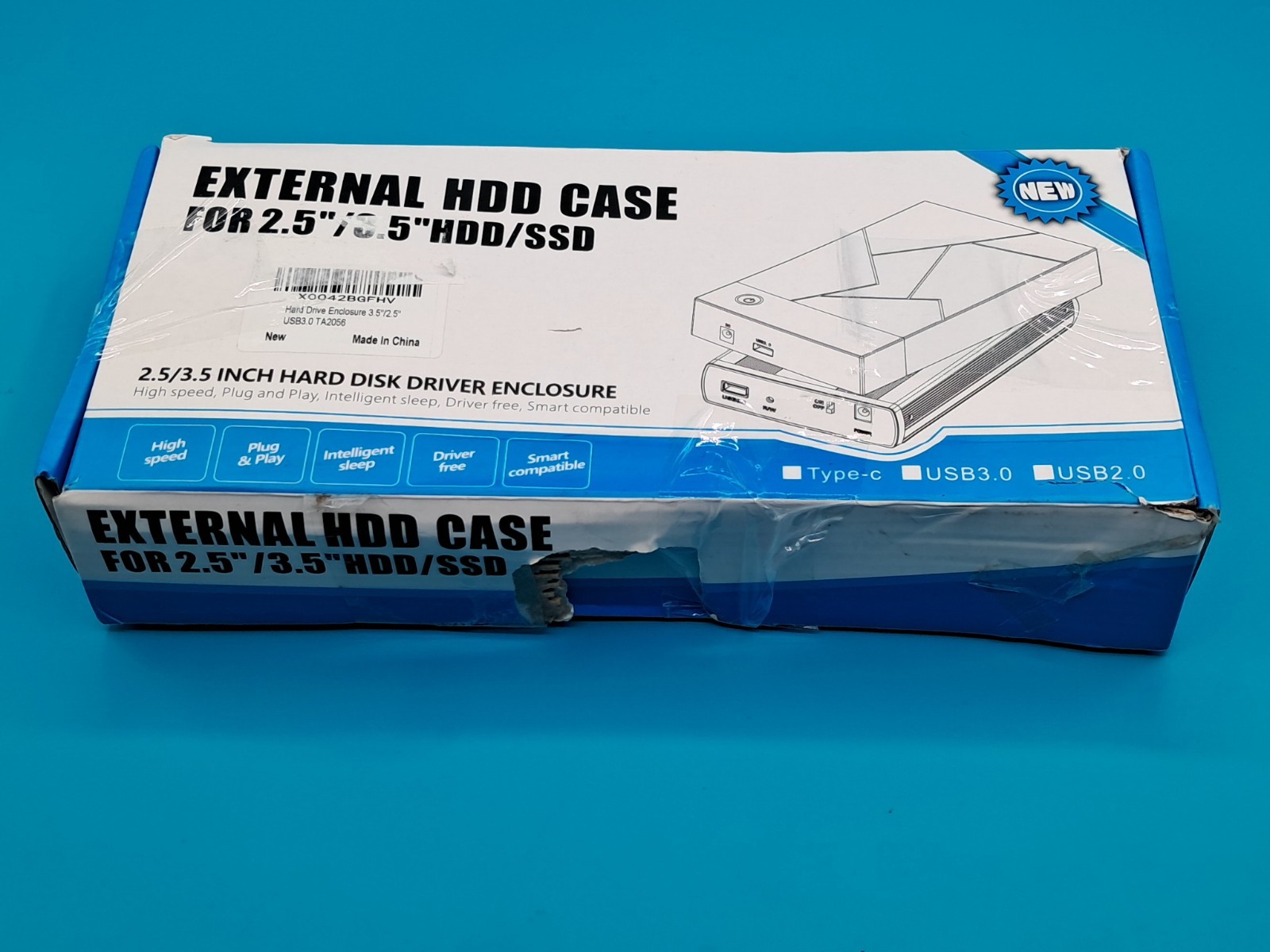 EXTERNAL HDD CASE FOR 2.5"/3.5" HDD/SSD HARD DISK DRIVER ENCLOSURE NEW OPEN BOX