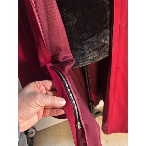 Vintage Talbots Burgundy Long trench coat Sz 10 Belted Double Breasted NWT - Picture 6 of 12