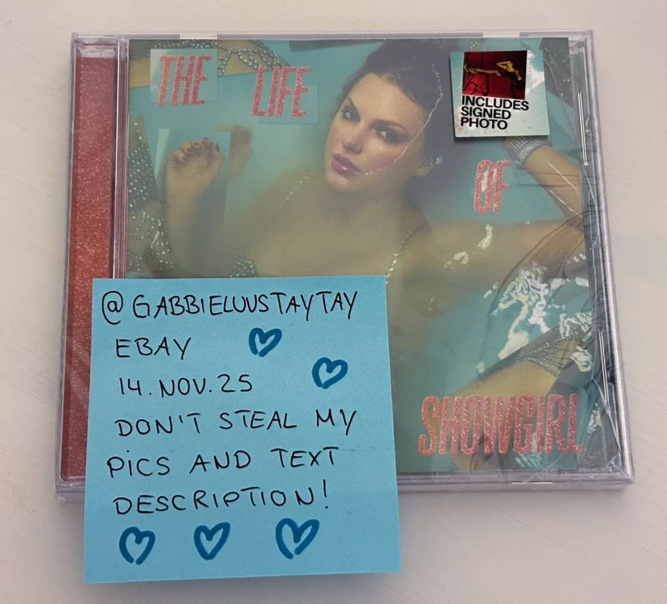 Taylor Swift The Life of a Showgirl CD Hand-Signed Photo #4 BESCHÄDIGTE HÜLLE - Bild 3 von 4