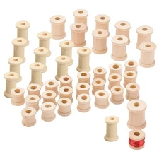 48pcs Wooden Spools, 3 Sizes Empty Bobbins Wood Sewing Embroidery Thread Spoo...