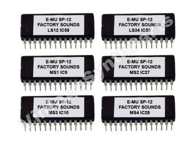 E-MU SP-12 SP12 Factory Sound Eproms Roms Reparatur Rom Eprom Chip Chips Ic Ics