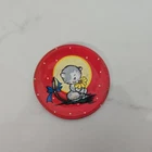 Vintage Tin Litho Ohio Art Toy 2.5" Plates Kittens, She loves me. cute cat