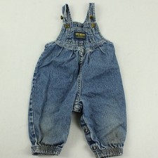 Vintage Oshkosh B'Gosh Acid Wash Denim Overalls 6-9M Kids USA 80s 90s