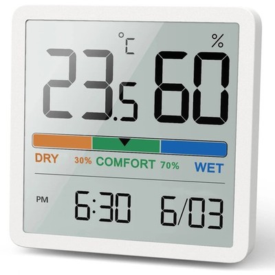 NOKLEAD Digital Thermometer Hygrometer Sensor Gauge Weather Station Indoor Use