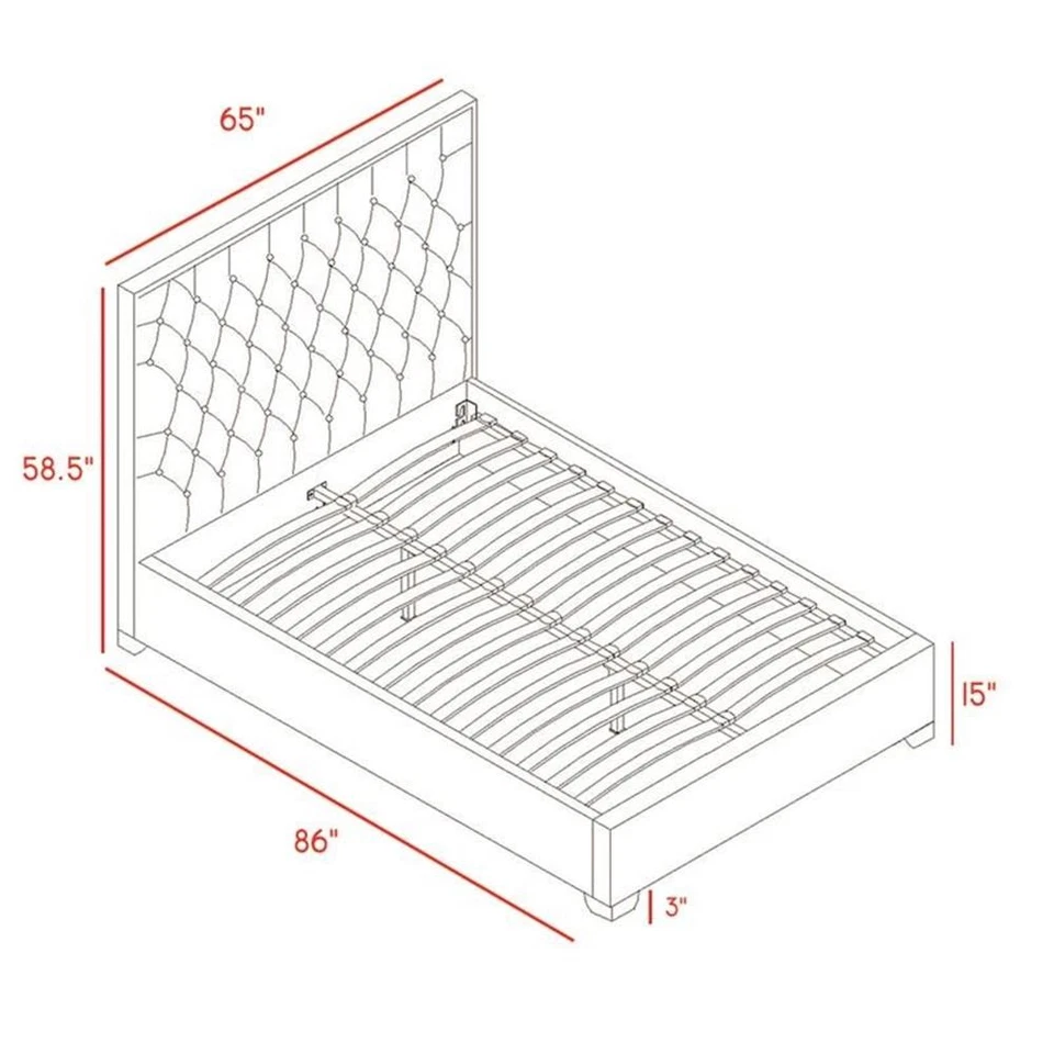 Meridian Furniture Lexi Solid Wood and Velvet Queen Bed in Green - Image 3 of 4