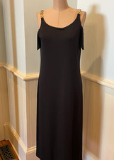 Michael Kors Blk Dress w/Gold Chain Straps Long Wmns Size S NWT$149