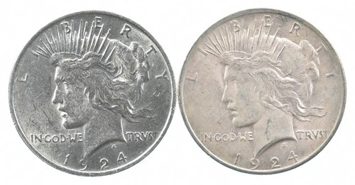 1924 & 1924 & Peace Silver Dollar $1 Bullion Collection Lot *867