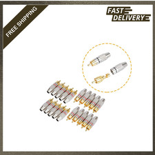 20Pcs RCA Male Plug Adapters Gold Plated Audio Video Coaxial Cable Connectors