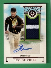 2024 PANINI BOYS OF SUMMER LEO DE VRIES AUTO JERSEY PATCH RED 27/49 PADRES