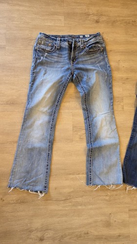 2 Miss Me Jeans Womens 30 Blue Relaxed Boot Dark Wash Denim Low Rise Ladies - Picture 2 of 10