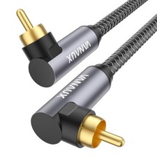 Double 90 Degree RCA Cable Right Angle Subwoofer Digital Coaxial Audio Cable 2