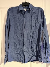 Express Men s Blue Fitted Button Up Shirt Size Medium 15-15 1/2