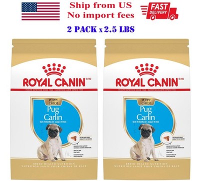 2 Pack Royal Canin Pug Puppy Breed Specific Dry Dog Food, 2.5 lbs...