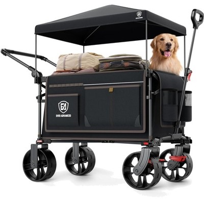 Multifunktionaler Handwagen - 20 x 8 cm Räder, abnehmbares Dach & Seitentasche