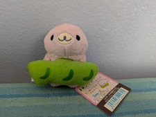 San-X Mamegoma Sakura Keychain NEW NWT Pea pod plush