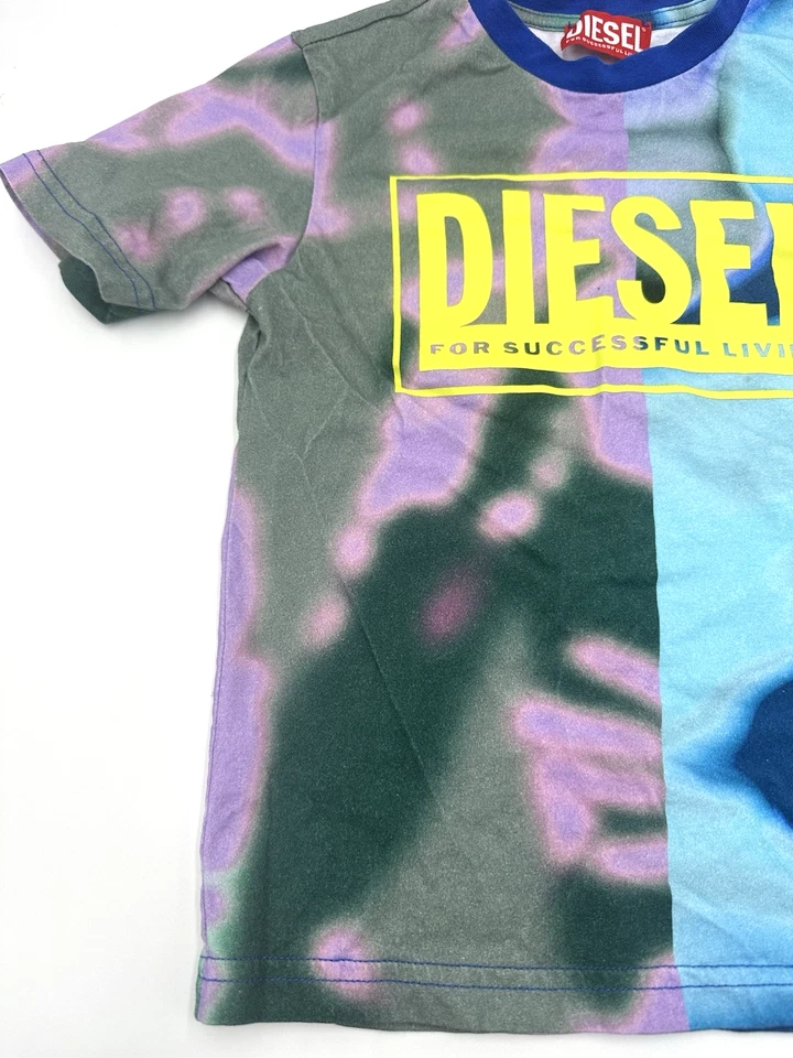 Дизель Футболка для мальчиков Тай Дай Многоцветный Логотип Размер 4 Y (110/52) - Изображение 4 из 4