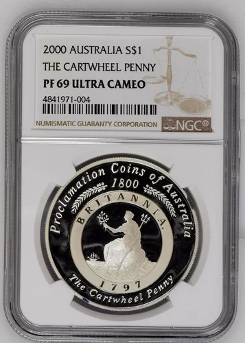 2000 Australia Silver S$1 Dollar The Cartwheel Penny NGC PF 69 ULTRA CAMEO