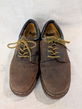 Vintage Dr Doc Martens Brown Leather Oxford England Crazy Horse Men 8 UK 9 US