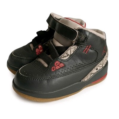 Nike Air Jordan Toddler Shoes 4C Black Red Hook Loop High Top Sneakers Shoes