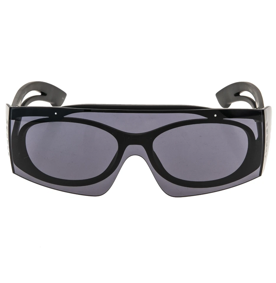 ALEXANDER MCQUEEN AM0489S 0489 Black Mask Logo Fashion Sunglasses 001 Authentic - Image 2 of 4