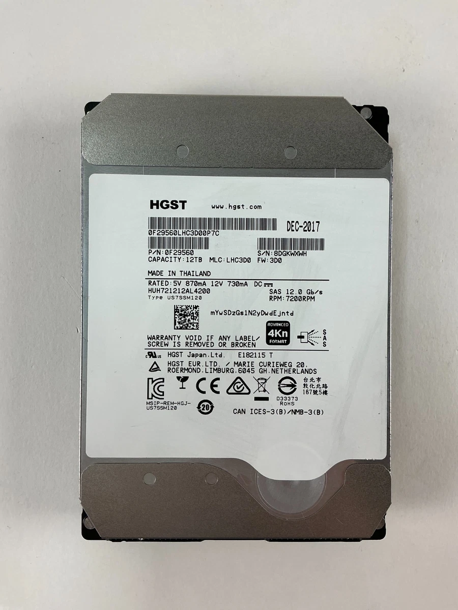 25+ SAS Internal Hard Disk Drives 12 TB Storage Capacity for sale