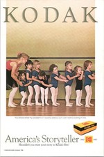 Kodak Vintage Magazine Ad 1980 Ballet Dancers Film Photography Centennial