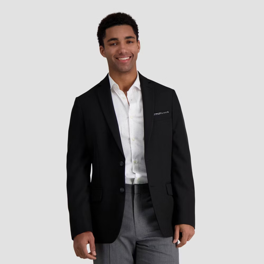 Haggar H26 Men's Flex Series Slim Fit Blazer - Black 36S: Midweight