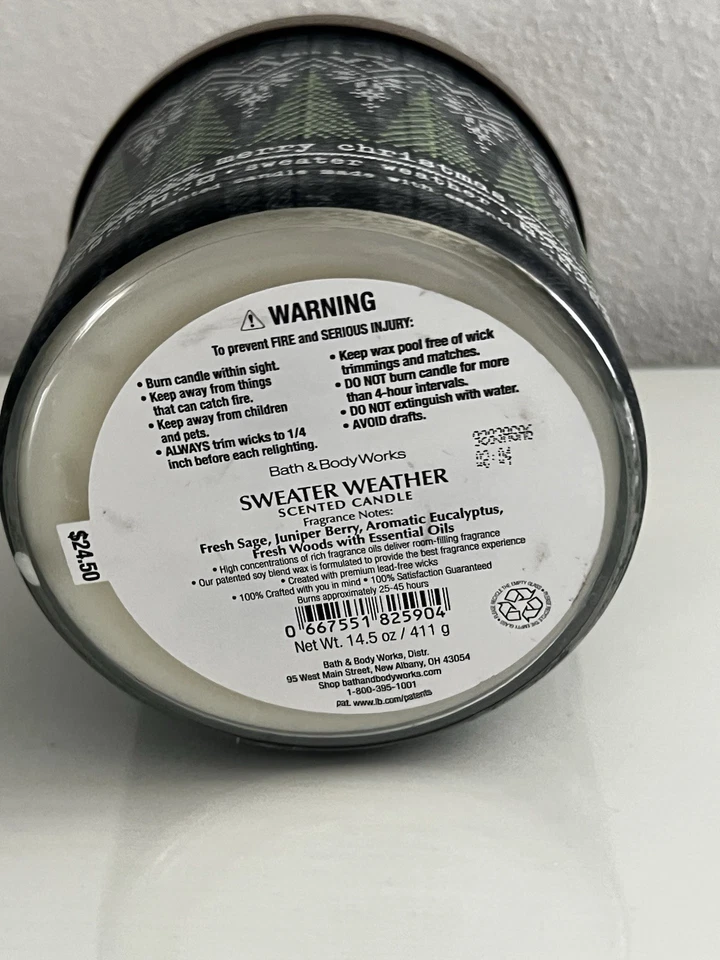 Bath and Body Works Kerze Sweater Weather Merry Christmas 411 Gramm Neu - Bild 4 von 4