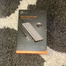    j5 Create USB-C Dual 4K HDMI 10Gbps Mini Dock 7-in-1