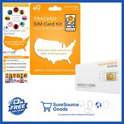 No Contract SIM Card Starter Kit for GPS Trackers - 3 Sizes, Nationwide Service