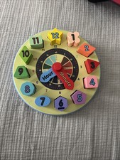 Wooden Shape Sorting Clock-by Melissa And Doug - Time  Shape Learning Toy