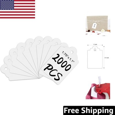 Smooth Finish White Paper Price Tags - 2000 Labels for Clothing, Shoes, Toys