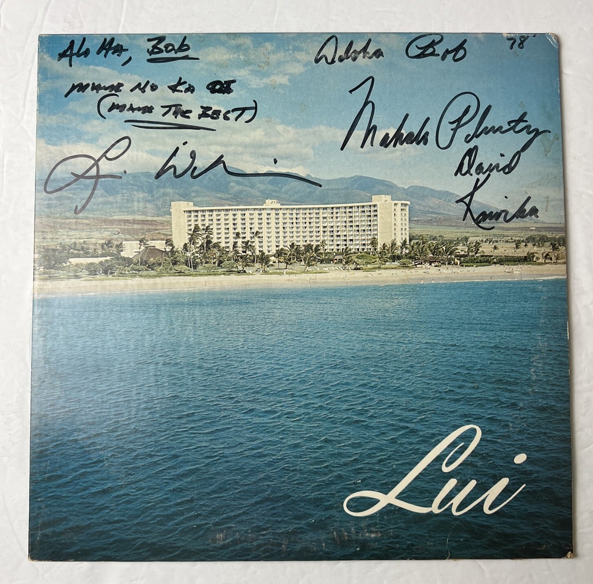 Lui Williams - Lui Vinyl LP, Maui Surf Label, LH-17383 Autographed 