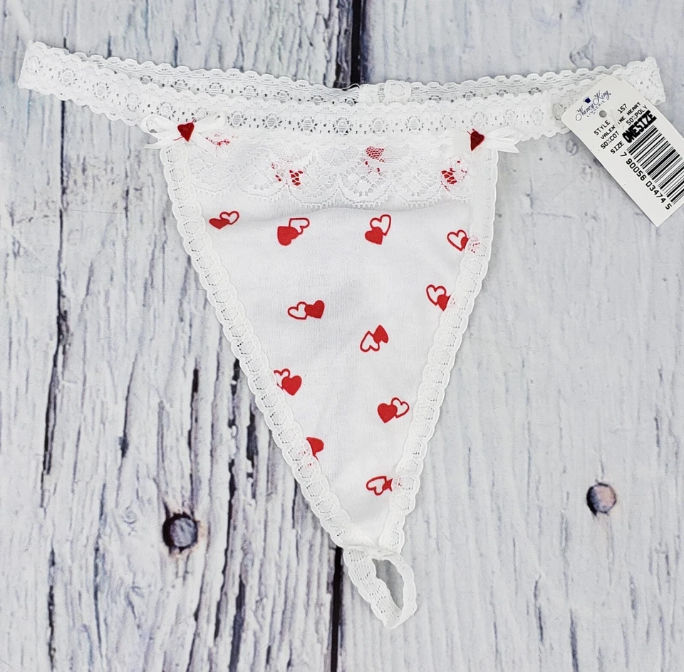 De Colección Nancy King Damas Tanga Panty Tanga Tanga en V Bikini Corazones Rojos Talla Única Foto 3 de 4