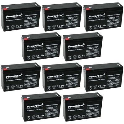 PowerStar 10 Pack - AGM610 6V 10AH Streamlight Litebox Replacement Battery