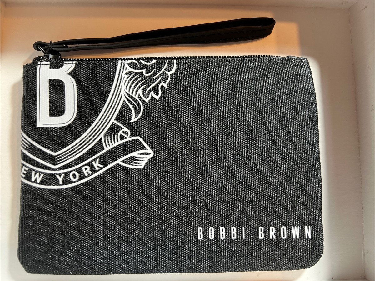 Bobbi Brown BLACK Makeup Bag Cosmetic Case Wristlet Wallet Travel