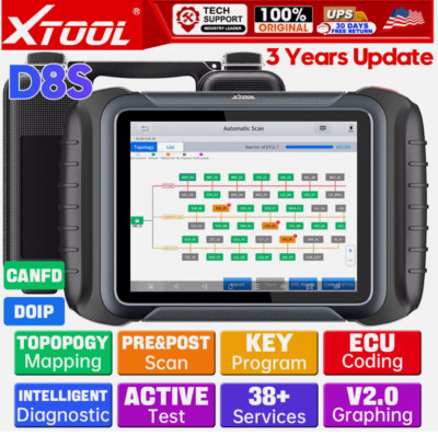 XTOOL D8S V2.0 OBD2 Full System Diagnositc Scanner PH9
