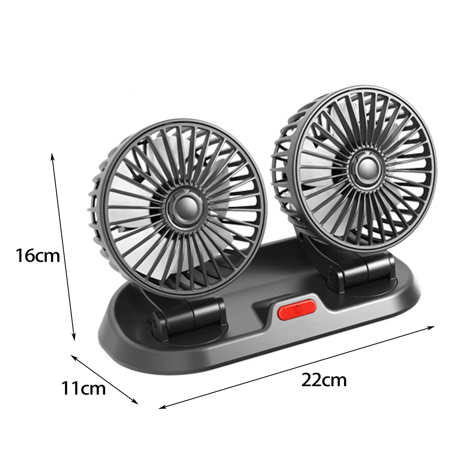 Car Fan 360 Degree Rotation Cooling Dashboard Dual Head Usb Air Fan Low