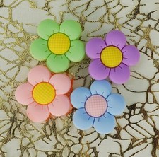 Flower Shoe Charms Shoe Accessories Colorful Floral Charm Cute Spring Pink Blue