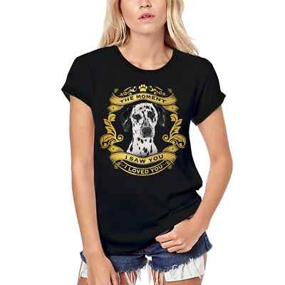 Damen Grafik T-Shirt aus Biobaumwolle Dalmatinerhund - Als ich dich sah liebte