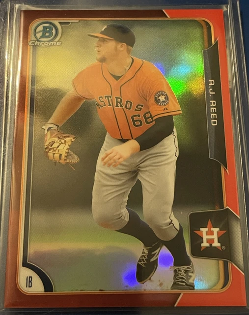 A.J. REED 2015 Bowman Draft Chrome RED Refractor /5 Prospect #82