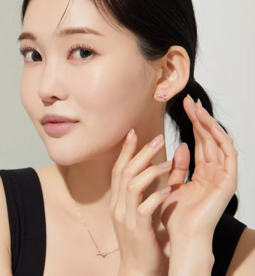◆STONEHENgE◆ 14K earrings U0107 StoneHenge 14K Ribbon Earrings SA24A70T Cubic Zirconia 14K