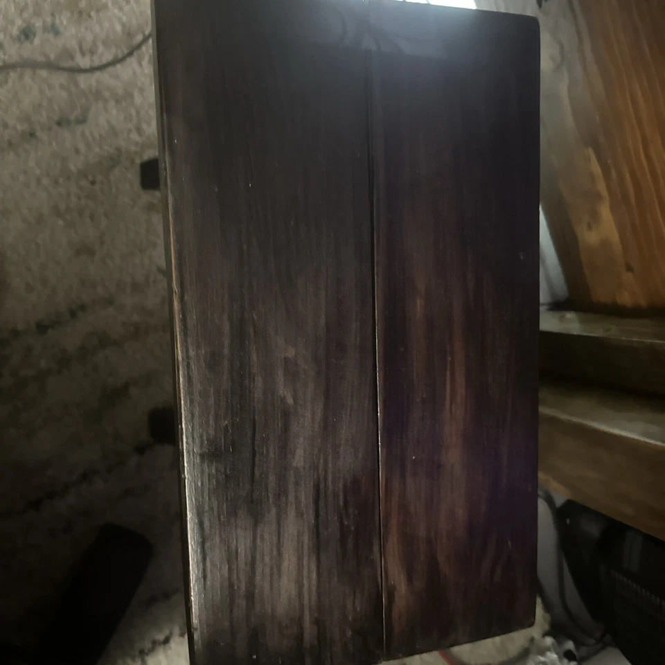 Antigua Mesa Primitiva Sawbuck Madera Lateral Planta Soporte Caballete X Pierna Cruz Rústica Foto 2 de 4