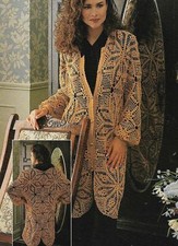 LACE MOTIF JACKET SWEATER WOMEN'S DIGEST SIZE CROCHET PATTERN INSTRUCTIONS