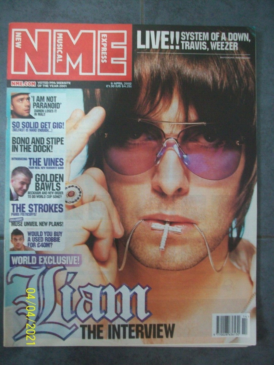 NME New Musical Express 6 April 2002 LIAM GALLAGHER OASIS Front