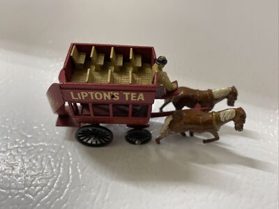Vintage Matchbox Lesney England #12 Lipton Tea Horse Drawn Double Deck Carriage