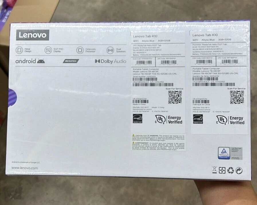 Lenovo Tab K10 Tablet - 10.3 - Helio P22T -K10 TB-X6C6F Abyss Blue NEW SEALED - Image 2 of 2