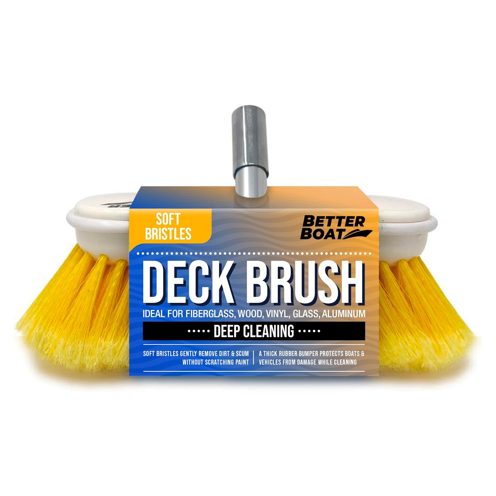 Soft Boat Deck Brush, Heavy-Duty Marine Brush Head, 8