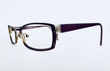 VTG Liz Claiborne Purple Gold Metal Oval Rectangle Glasses L421 0EP5 49 17 135